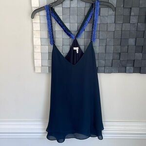 Silk Tank with Fringe straps